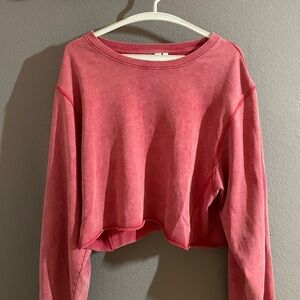 & Other Stories Coral Cropped Sweatshirt